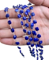 Perles de lapis-lazuli naturel en gros, 6 mm, bleu, coussin, briolette, facettées, pierres précieuses, sculptures, bijoux, cadeau