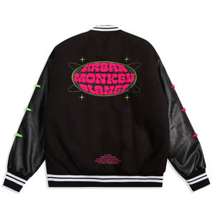 2025 Vestes universitaires pour hommes avec logo personnalisé Manches en cuir Broderie en chenille Vestes universitaires de haute qualité OEM Baseball Letterman - Product Image 3