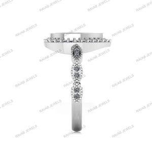 Bague de cocktail en argent sterling 925 avec sertissage en forme de poire 8x10 mm, sertie de CZ, idéale pour les cendres, la résine, le lait maternel, les bijoux DIY - Product Image 5