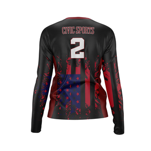 Maillot de volley-ball personnalisé avec votre propre logo, manches longues pour femmes, service OEM, impression numérique sur polyester pour le football - Product Image 4