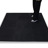 Plancher de danse intérieur moderne, portable, imperméable, antidérapant, de qualité commerciale, en PVC avec bordure en aluminium, revêtement de sol en vinyle à emboîtement