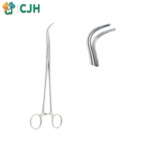 Pince aortique simple courbée en acier inoxydable médical réutilisable CJH, pince libre pour usage sur animaux de grande taille - Product Image 3