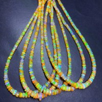 Perles d'opale éthiopienne de qualité supérieure, facettées, rondes, 3,5-5 mm, magnifiques perles d'opale de feu de Welo pour la fabrication de bijoux en opale jaune