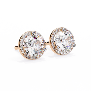 Boucles d'oreilles uniques en acier inoxydable avec diamant de laboratoire pour fiançailles, plaqué or jaune/rose/blanc - Product Image 5
