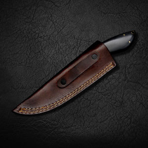 Cuchillo de Camping de Acero de Damasco Quanah Hecho a Mano Personalizado al por Mayor, Patrón Trenzado, Hoja Fija de Espiga Completa, Funda de Cuero OEM Industrial - Product Image 6