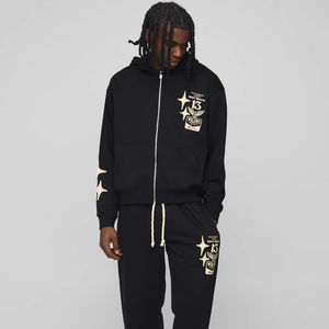 <b>Top</b> Quality Hoodies Men's Clothing Tracksuits 100% Cotton Sweatshirts Custom Zipper Hoodie Men Pant <b>Trousers</b> <b>Set</b> - Product Image 1