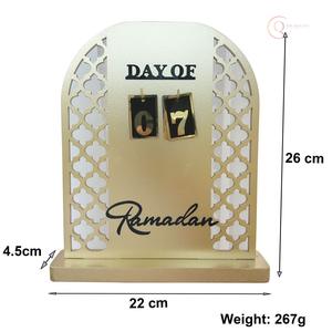 Calendrier de table en métal élégant islamique du Ramadan pour usage professionnel |   Accessoire de bureau festif, élégant, durable et imperméable - Product Image 6