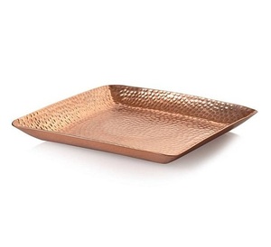 Stocked High Finishing Metal Serving Copper Golden Silver Hammered Design and <b>Plain</b> Tabletop Decorative Galvanized Metal - Product Image 5