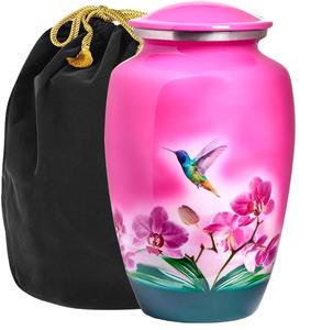 Urnas para Cenizas Humanas Hembra Adulto, Urnas de Entierro, Decorativas, Funerarias, Urnas de Cremación para Mujeres y Hombres Rosa, Colibrí, Grande - Product Image 1