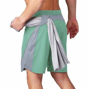 Shorts de sport pour homme de haute qualité, couleur unie, polyester/coton, respirants, séchage rapide, avec poches, adaptés au jogging - Product Image 3