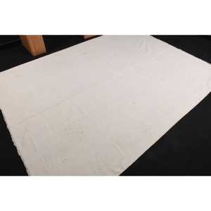 Tapis moderne et écologique en laine blanche de 6.1x8.4 pieds, patchwork turc, support en latex à poils moyens pour les décorations de salle à manger. - Product Image 2