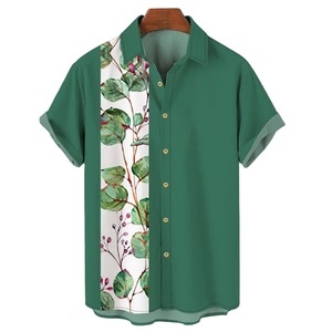 Cárdigan de un solo pecho con estampado de contraste de hojas de plantas, camisa Floral a la moda, Tops informales para oficina de vacaciones para mujer - Product Image 1