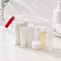 Trousse de Toilette Personnalisée en PVC pour Kits d'Accueil Hôteliers, Pochette de Voyage Transparente en PVC avec Fermeture Éclair et Logo Imprimé Personnalisé, Vente en Gros OEM ODM