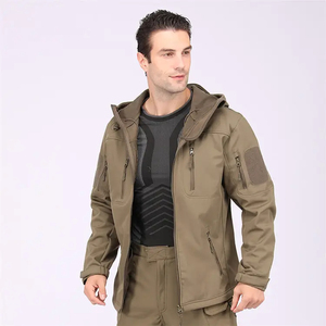 Veste à capuche imperméable et respirante grande taille pour hommes manteau de pluie coupe-vent à fermeture éclair avant pour la randonnée en plein air le camping pour l'automne - Product Image 4