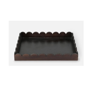 Bandeja de servicio de madera para mesa de centro decoración del hogar desayuno en la cama organizador hecho a mano pieza de acento rústico elegante - Product Image 1