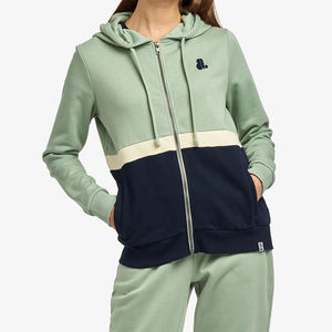 Custom Logo Top Quality Your Own Design OEM ODM Service Ladies Color Block Hoodie 2024 New Arrival <b>Zip</b> <b>up</b> <b>Hoodies</b> for Sale - Product Image 1