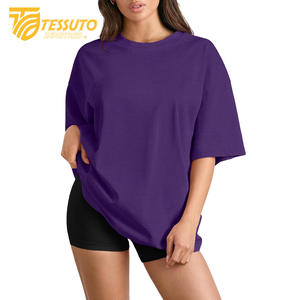 Camiseta básica de gran tamaño con logotipo de impresión personalizado de peso pesado Camiseta de algodón 100% de moda de talla grande de alta calidad para mujer - Product Image 2