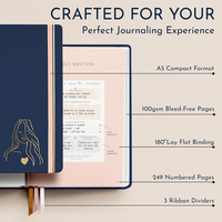 Journal quotidien de soins personnels personnalisé en usine, couverture rigide en PVC/tissu, pour femmes, avec 6 mois de prompts de gratitude guidés et d'affirmations
