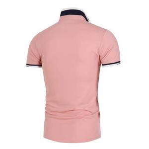 ผ้าฝ้ายผู้ชายเสื้อแขนสั้นคุณภาพสูงออกแบบโลโก้ OEM ที่กําหนดเองสีทึบคอปกฤดูร้อนเสื้อผ้าผู้ชายเสื้อโปโล - Product Image 2