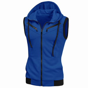 Sweats à capuche sans manches de qualité supérieure pour hommes, sweat-shirts à capuche décontractés avec poches pour garçons - Product Image 5