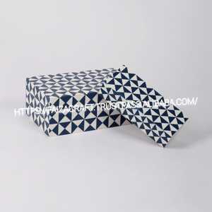 Boîte de rangement décorative multi-usages en résine | Boîte décorative en incrustation d'os de haute qualité - Product Image 3