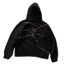 Pull personnalisé pour hommes, surdimensionné, manches longues, cache-œil avant, travail brodé, logo, sweat-shirt et sweat à capuche teints par cravate - Product Image 6