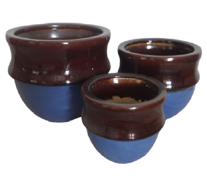 [Leo Nguyen Le] - Vente en gros de grands pots en céramique émaillés, ensemble de 3 pots géants pour plantes d'extérieur, jardin et maison - Product Image 1