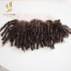 Nouveau style de perruque frontale en dentelle 13x4 HD cheveux humains vietnamiens naturels à boucles italiennes profondes HD perruques frontale en dentelle - Product Image 1