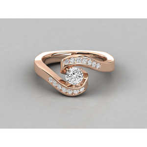 Anillo Solitario de Oro de 10K para Mujer con Diamante Cultivado en Laboratorio - Product Image 1