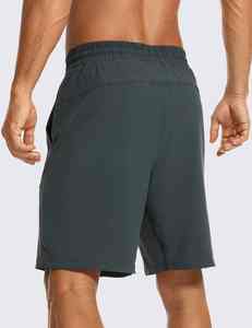 Men's Casual Gym <b>Shorts</b> <b>with</b> Quick Dry Elastic Waistband <b>Zipper</b> <b>Pockets</b> & Compression 2-in-1 Running Fitted Training <b>Shorts</b> - Product Image 5