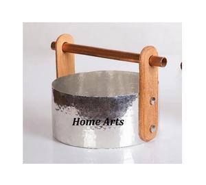 Bol à chocolat en bois et en métal avec bol de collations à dessert de forme ronde de la plus grande qualité au prix le plus bas - Product Image 1