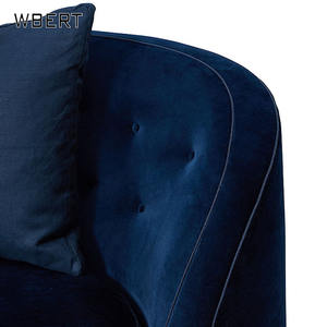 WBERT American <strong>Neo</strong>-classical Grey Velvet Curved Light <strong>Luxury</strong> Nordic Living Room Semi-circular Combination Designer Studio Sofa - Product Image 4