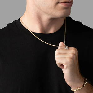 Chaîne Franco en or jaune 14 carats de 2mm taillée en diamant pour hommes femmes chaîne en or unisexe de luxe polonaise bijoux fabricant en gros - Product Image 3