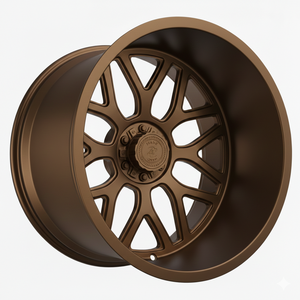 Jante forgée tout-terrain : design Deep Dish Mesh, bicolore argent/or, compatible Fuel/Moto Metal, 20x12/22x14, 8x165.1/8x170, spécifications robustes - Product Image 5