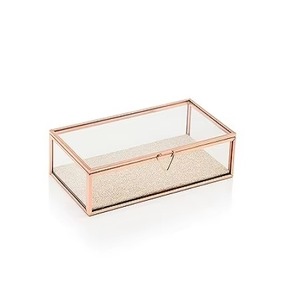 Organisateur de bijoux de luxe en métal or rose et verre cristal pour le maquillage et le stockage de bijoux cadeaux de pendaison de crémaillère - Product Image 6