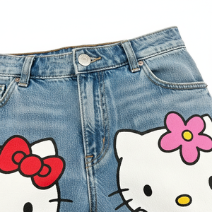 Jeans en denim décontractés pour femmes, style streetwear Y2K, respirants, imprimés de dessins animés, coupe ample, jambes larges, pantalons tendance, fabricant OEM - Product Image 4