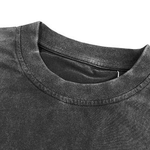 เสื้อยืดผ้าฝ้ายโอเวอร์ไซส์สำหรับผู้ชายเสื้อยืด250GSM 100% ผ้าคอตตอนพิมพ์ลายแอซิดแบบย้อนยุคโลโก้ได้ตามต้องการ - Product Image 4