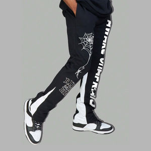 Pantalones de chándal acampanados Ropa de calle personalizada Tallas grandes Casual Poliéster/Algodón French Terry Hombres Lavado Vintage Estampado desgastado - Product Image 4