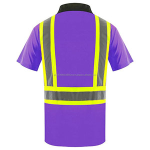 Camiseta Polo de Manga Corta de Alta Visibilidad, Camiseta Polo de Seguridad con Franjas Reflectantes para Hombre, Camisetas Polo de Construcción - Product Image 6
