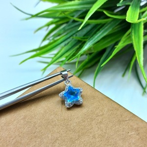 2025 véritable pendentif en Zircon en argent Sterling 925 pour elle 7mm bleu ciel zircon cubique pendentif à breloque cadeau d'anniversaire pour femme bijoux - Product Image 3