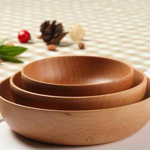 Bol rond en bois rustique de conception créative pour la protection de l'environnement - Product Image 3