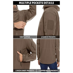 Chaqueta Softshell de alta calidad con logotipo personalizado de buena calidad, prendas de vestir exteriores de otoño, capucha a prueba de viento, chaqueta Softshell de moda - Product Image 2