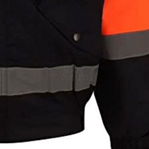 Workwear Customized <b>Design</b> Breathable Safety High Vis Winter Hooded Jacket with Front Logo Pakistan <b>Manufactured</b> Men's - Product Image 6