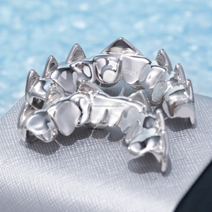 Personalizada forma de corazón Hip Hop 925 Starling plata Moissanite diamante dientes Grillz personalizado ZigZag ajuste diamante Grillz - Product Image 4