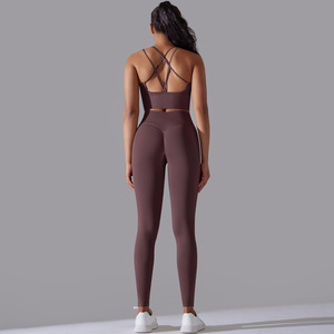 Nuevo producto, conjunto de Yoga sin costuras, sujetador de 2 piezas, mallas, traje de entrenamiento, mallas para mujer, ropa de entrenamiento, ropa deportiva - Product Image 4