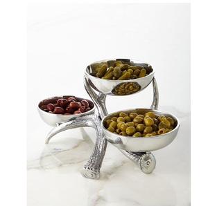 Bandeja y cuencos de acero inoxidable de diseño moderno en oro - Product Image 1