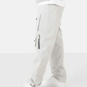 กางเกงสีน้ำตาลขายาวสำหรับผู้หญิงกางเกงขาข้างกว้างกางเกงคาร์โก้แบบสายยืดหยุ่นด้านล่างสำหรับผู้หญิง - Product Image 5