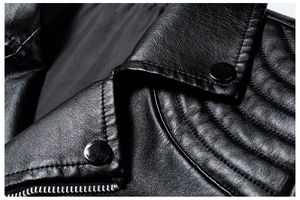 Vestes en cuir PU de haute qualité pour hommes Printemps, Automne, Col montant uni Personnalisé Bonne qualité Veste à la mode pour hommes - Product Image 4