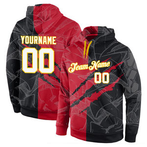 Jersey deportivo de algodón 100% cosido personalizado, Sudadera con capucha de otoño, Sudadera con capucha, diseño de apliques con patrón de grafiti 3D de Oro viejo blanco - Product Image 5