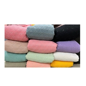 Tela de vestido de novia Georgette pesado de alta calidad con flores impresas y bordado Schiffli Material de tul de calidad de exportación - Product Image 1